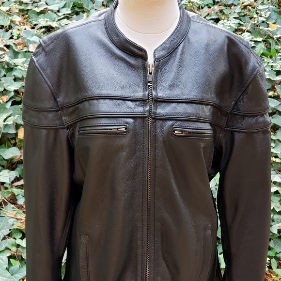 First Classics Leather Motorcycle Jacket - Mens Medium - Picture 2 of 13